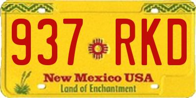 NM license plate 937RKD