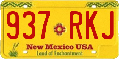 NM license plate 937RKJ
