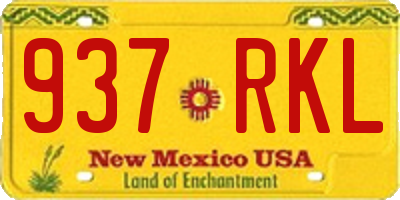 NM license plate 937RKL