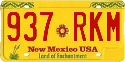 NM license plate 937RKM