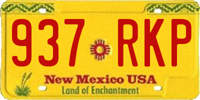 NM license plate 937RKP