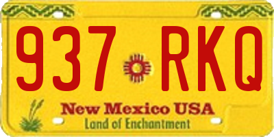 NM license plate 937RKQ
