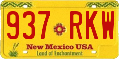 NM license plate 937RKW