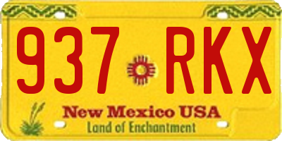 NM license plate 937RKX