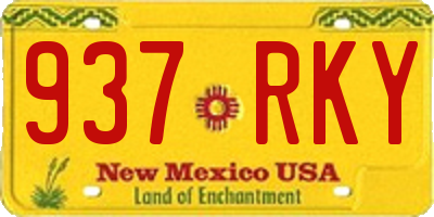 NM license plate 937RKY