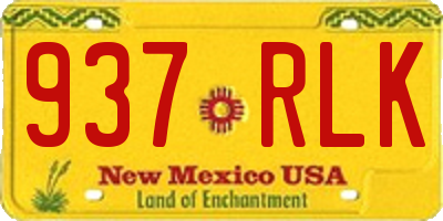 NM license plate 937RLK