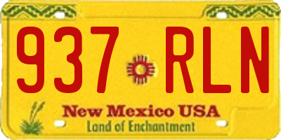 NM license plate 937RLN