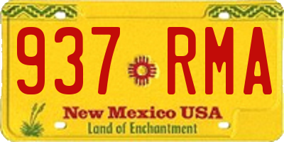 NM license plate 937RMA