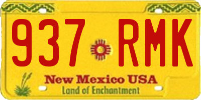 NM license plate 937RMK