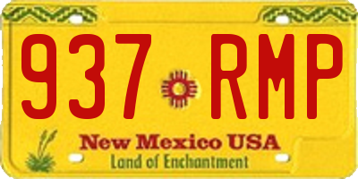 NM license plate 937RMP