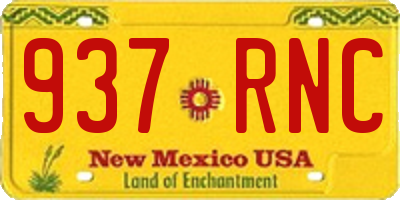 NM license plate 937RNC