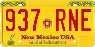 NM license plate 937RNE