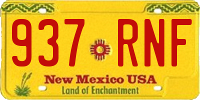 NM license plate 937RNF