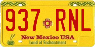 NM license plate 937RNL