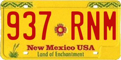 NM license plate 937RNM