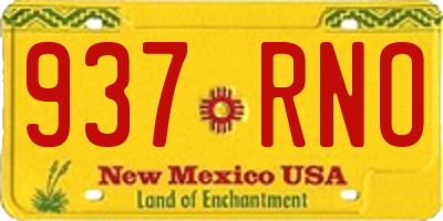 NM license plate 937RNO