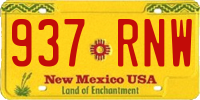 NM license plate 937RNW