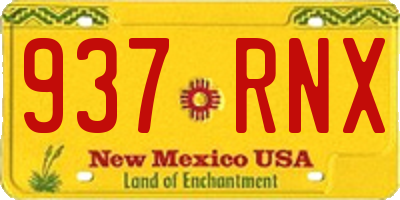 NM license plate 937RNX