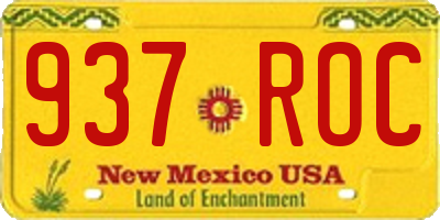 NM license plate 937ROC