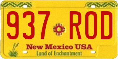 NM license plate 937ROD
