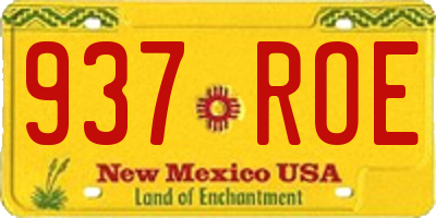 NM license plate 937ROE