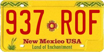 NM license plate 937ROF
