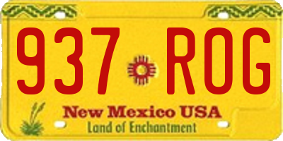 NM license plate 937ROG
