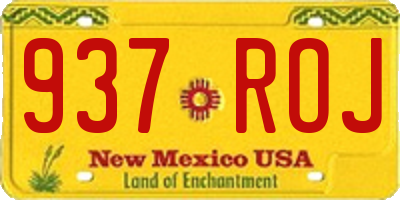 NM license plate 937ROJ