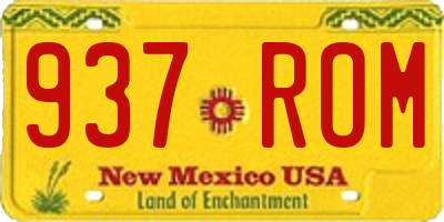 NM license plate 937ROM