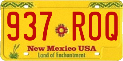 NM license plate 937ROQ