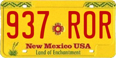 NM license plate 937ROR