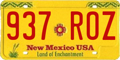 NM license plate 937ROZ