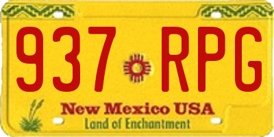 NM license plate 937RPG