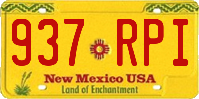 NM license plate 937RPI