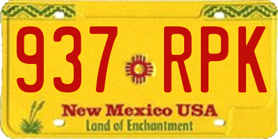 NM license plate 937RPK