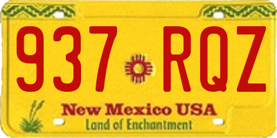 NM license plate 937RQZ