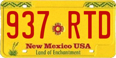 NM license plate 937RTD