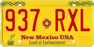 NM license plate 937RXL