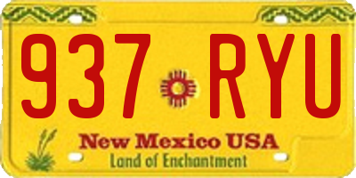 NM license plate 937RYU