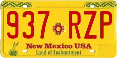 NM license plate 937RZP