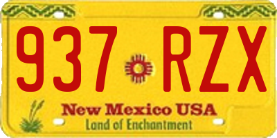 NM license plate 937RZX