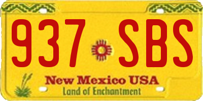 NM license plate 937SBS