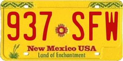 NM license plate 937SFW