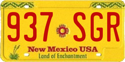 NM license plate 937SGR