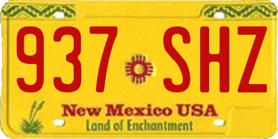 NM license plate 937SHZ