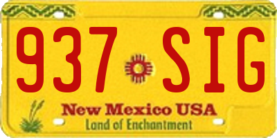 NM license plate 937SIG