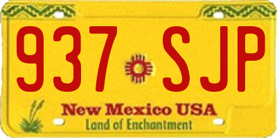 NM license plate 937SJP