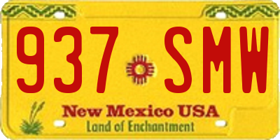 NM license plate 937SMW