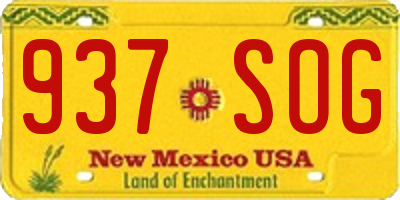 NM license plate 937SOG