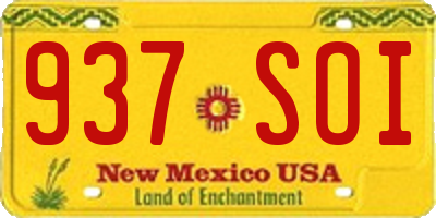 NM license plate 937SOI